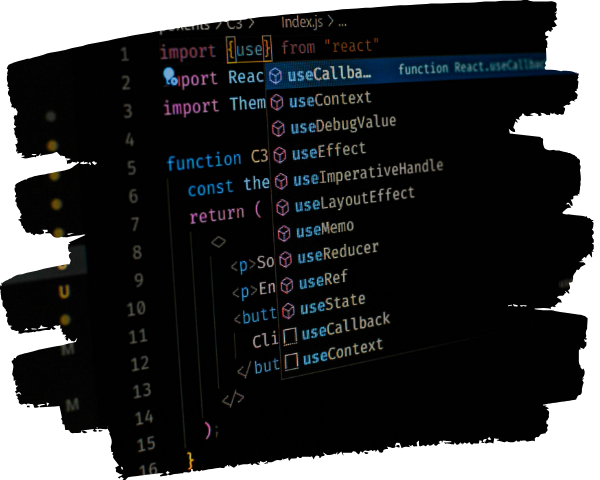 Programming example with React.js for building interactive web applications